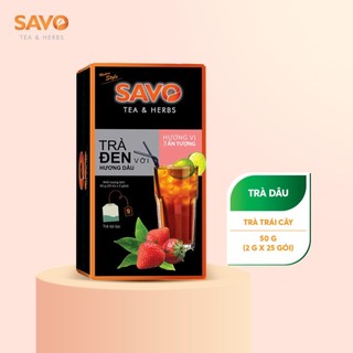 Trà dâu túi lọc savo - hộp 25 gói x 2g