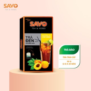 Trà đào túi lọc savo - hộp 25 gói x 2g