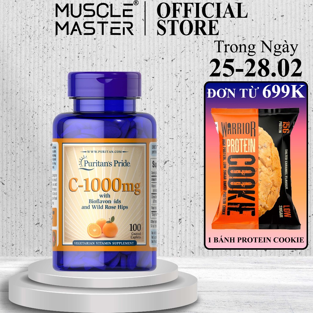 Viên Uống Bổ Sung Vitamin C Puritan's Pride Vitamin C 500mg và 1000mg 100 viên