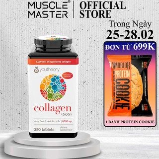 Viên Bổ Sung Collagen + Biotin Đẹp Da, Tóc, Móng Youtheory Collagen + Biotin 390 Viên