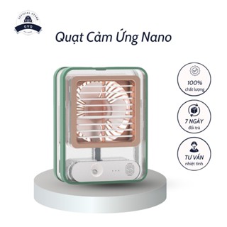 Quạt Hơi Nước Nano Để Bàn Trong Suốt Sạc Tích Điện Cảm Ứng Thế Hệ Mới GVQ Store