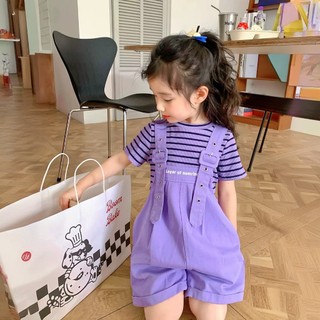 Yếm cho bé gái, set áo+yếm kaki tai thỏ dễ thương với áo chất tăm dệt cotton mềm mát và yếm kaki lisa shop