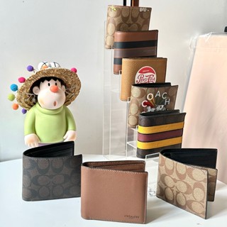 [Bao check chính hãng] Bóp ví ngắn hàng hiệu nam nữ gập đôi có tặng kèm card holder màu đen, màu da, nhiều mẫu