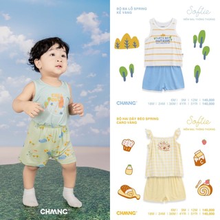 [CHÍNH HÃNG] Bộ quần áo ba lỗ/hai dây trẻ em họa tiết Spring Chaang