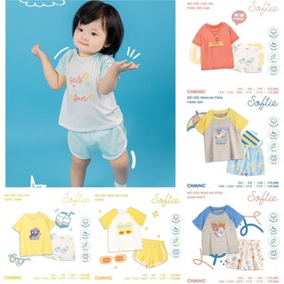 Bộ áo cộc tay quần đùi cài vai raglan Pool Chaang chính hãng