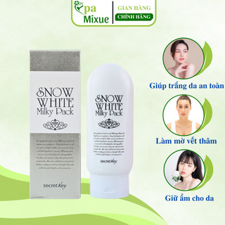 Kem Dưỡng Trắng Da Body Snow White Milky Pack Secret Key, Giúp da trắng sáng, mịn màng, giữ ẩm cho da MixueSpa 200g