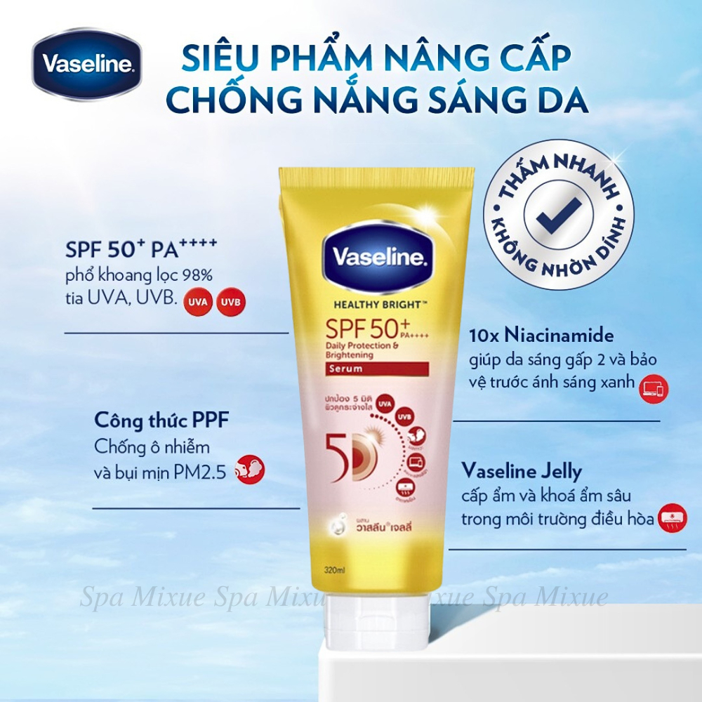 Serum Chống Nắng Body Vaseline 50X Healthy Bright SPF50+