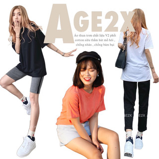 (Ảnh thật) TOP MÀU ÁO THUN NỮ TRƠN AGE2X HOT NHẤT 2024.