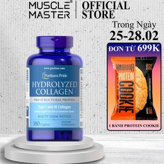 Viên Bổ Sung Puritan's Pride Hydrolyzed Collagen Đẹp Da 180 Viên