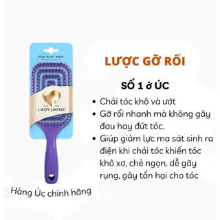   size to  Lược gỡ rối Detangling brush LADY JAYNE bản dude WET Brush 