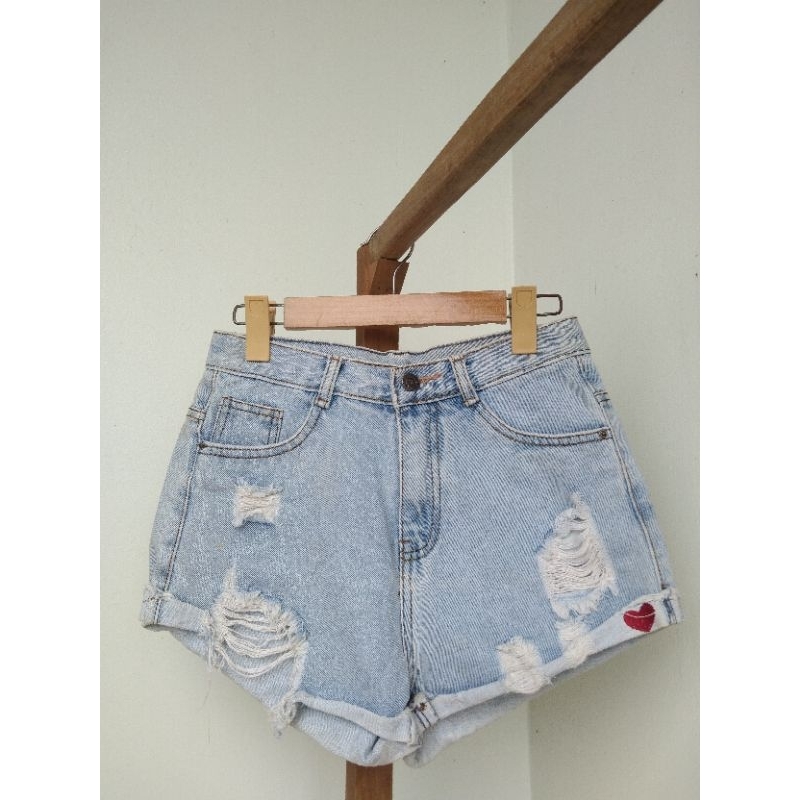 Quần sọc jean, jean đùi cạp cao 2hand