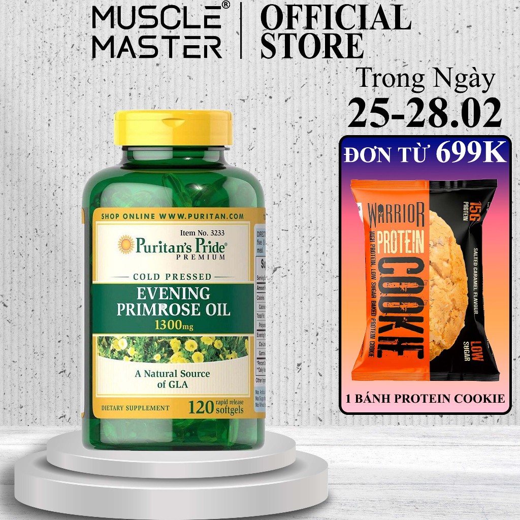 Viên Uống Bổ Sung Tinh Dầu Hoa Anh Thảo Puritan's Pride Evening Primrose Oil 1000mg và 1300mg 120 Viên