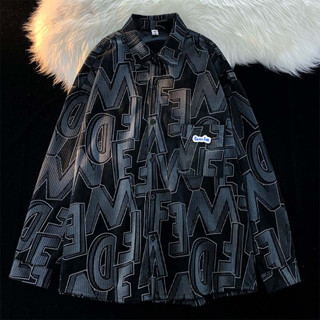 Áo Sơ Mi Tay Dài Dáng Rộng Họa Tiết  Phong Cách Hàn Quốc Thời Trang Mùa Thu Cho Nam và Nữ Q161