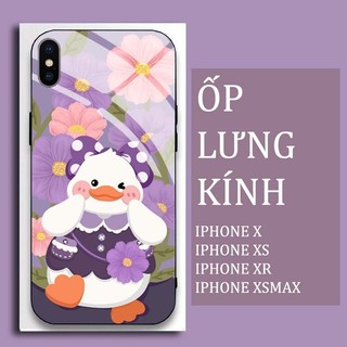 Ốp Lưng IPHONE X, XS, XR, XSMAX In Hình VỊT SIÊU CUTE Kính Cường Lực Cao Cấp