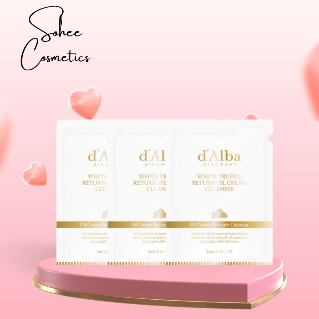 Sample Dầu rửa mặt tạo bọt thuần chay D' Alba Return Oil Cream Cleanser 3ml/gói Sữa rửa mặt D'Alba m