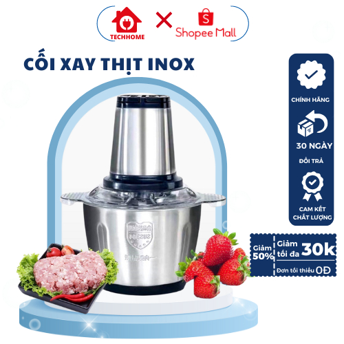 Máy xay thịt, xay thực phẩm siêu khỏe METIS, Cối xay đa năng cầm tay chất liệu inox, công suất 300W