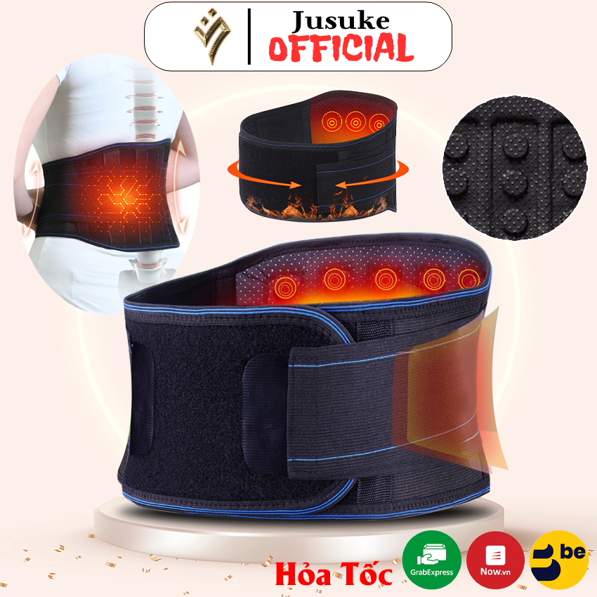 Đai tự làm nóng JUSUKE hỗ trợ cột sống giảm đau lưng thoái hóa thoát vị đĩa đêm bảo hành 1 năm