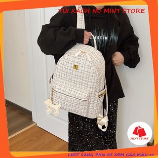 Balo nữ mini, Balo đi học thời trang caro mẫu mới hot trend PK 186