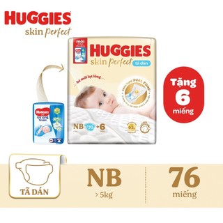 Tã/bỉm dán sơ sinh huggies skin perfect nb70+6