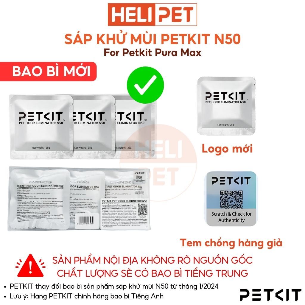 [Bao Bì Mới] Sáp khử mùi PETKIT N50 Dùng cho máy dọn vệ sinh tự động PETKIT Pura Max - HeLiPet