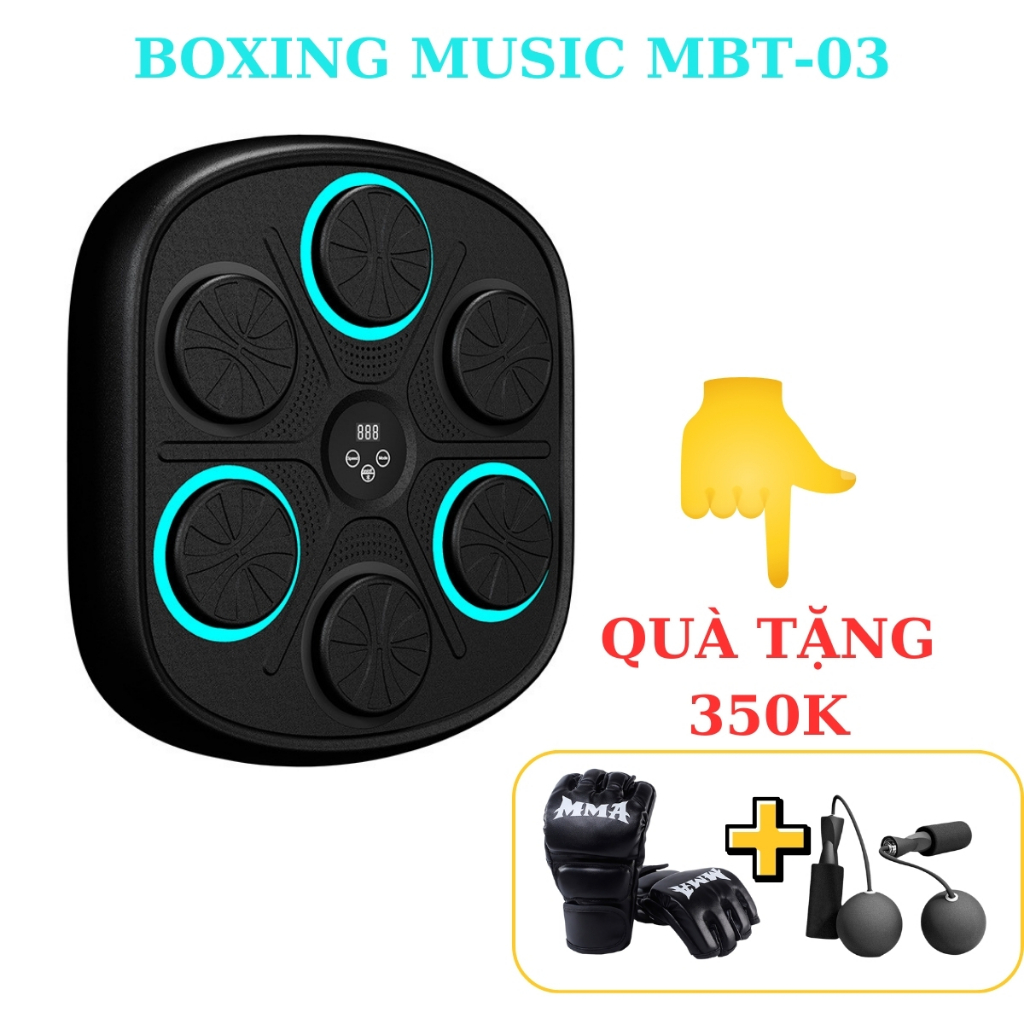 Máy Tập Boxing Theo Nhạc Thông Minh Máy Đấm Bốc Treo Tường Kết Nối Bluetooth