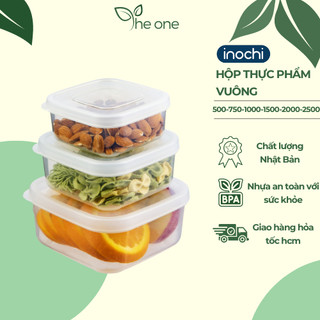 Hộp đựng thực phẩm vuông cao cấp Inochi, an toàn với lò vi sóng, máy rửa bát, nhựa nguyên sinh an toàn sức khỏe