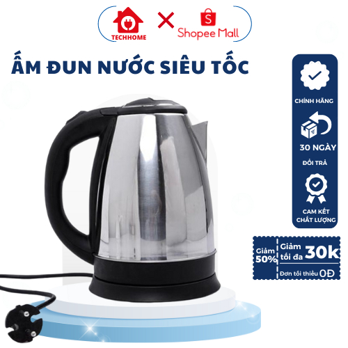 Ấm đun nước siêu tốc METIS chất liệu inox, dung tích 1L8, đun sôi siêu nhanh, tự động ngắt nhiệt - AST01