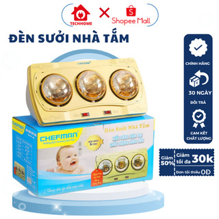 Đèn sưởi nhà tắm 2 bóng, 3 bóng Halogen METIS công suất 825W chịu nhiệt tốt, an toàn khi sử dụng