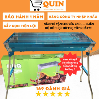 Bếp nướng than hoa gấp gọn cao cấp QUIN BBQ Model  BH02 kích thước 73 * 33,5 * 70 cm chất liệu inox không gỉ