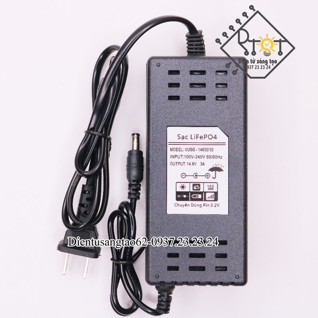 Sạc Pin Sắt LiFePO4 4S 14.6v 3A có đèn báo đầy [ DTST62 ]