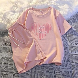 Sét quần áo cộc tay hè hình trái tim vải thun cotton 3158 co giãn dành cho bé trai bé gái từ 10-55kg