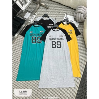Đầm Cotton Dáng Dài Kiểu Dáng Tay Ngắn Thiết Kế In Chữ Thời Trang - Nhím Xù Shop