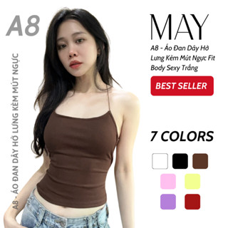 A8 - Áo Đan Dây Hở Lưng Kèm Mút Ngực Fit Body Sexy Trắng / Đen / Đỏ / Nâu
