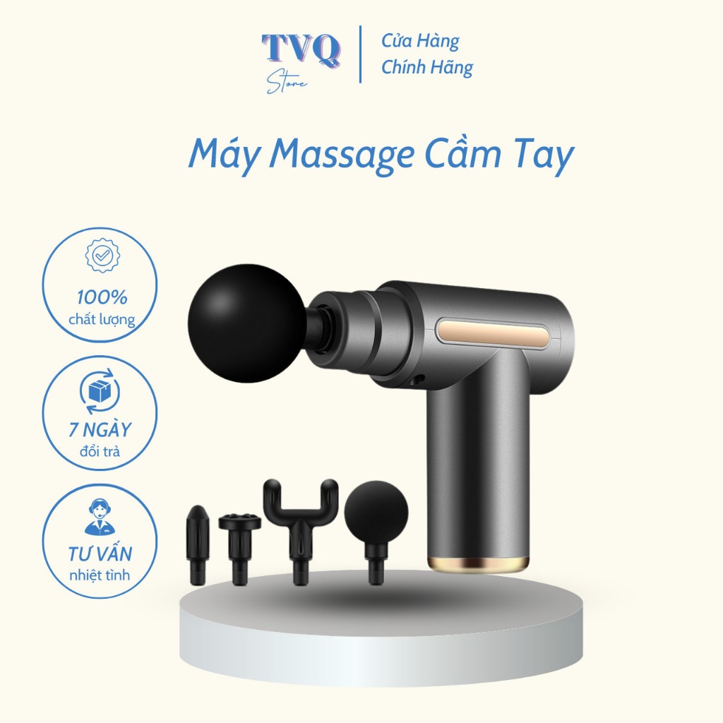 Máy Massage Cầm Tay 4 Đầu 6 Chế Độ Giãn Cơ Giảm Mệt Mỏi Căng Thẳng Cao Cấp TVQ Store