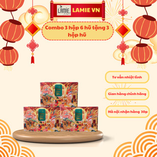 Yến sào Nha Trang hũ chưng sẵn Lamie - Combo 3 hộp (18 hũ) tặng 3 hũ