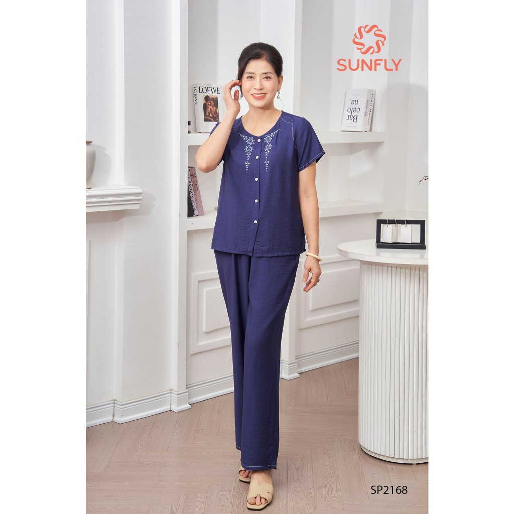 SP2168 ĐỒ BỘ MẶC NHÀ CHẤT LIỆU LINEN  SUNFLY