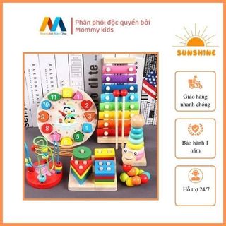Combo 6 món đồ chơi gỗ an toàn cho bé- phát triển trí tuệ