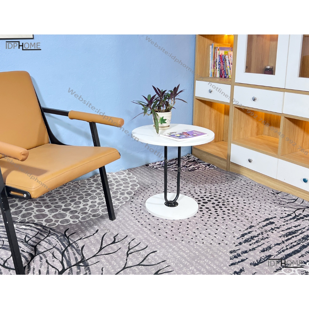 Mẫu bàn trà tròn cạnh sofa, bàn cho quán cafe, trà sữa, bàn trang trí cho phòng khách SP6806