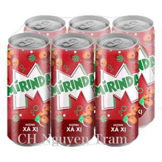  Lốc 6 lon nước ngọt Mirinda xá xị 320ml  gói kỹ  