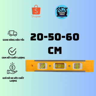 Thước thủy, thước nivo 20cm-50cm-60cm hợp kim nhôm chống gỉ 3 bình thủy, đo được 3 góc nghiêng
