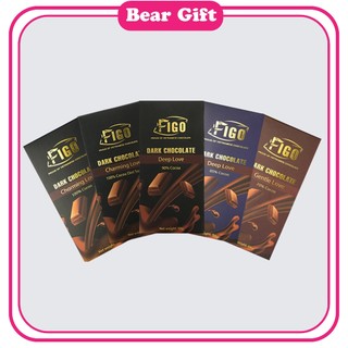 Combo 5 Dark Chocolate 100%; 100% Diet; 90%; 85%; 70% FIGO 50G | Socola đen nguyên chất các loại ăn giảm cân, KETO