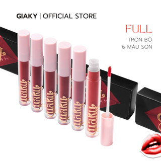 [Full 6 Màu] Son Kem GIAKY - Lì Nhẹ Môi, Bóng Mềm Mịn & Bền Màu (3g)