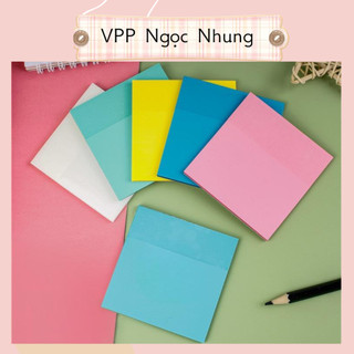 Giấy note trong suốt nhiều màu sắc, chống thấm nước tiện dụng 7,5*7,5 cm