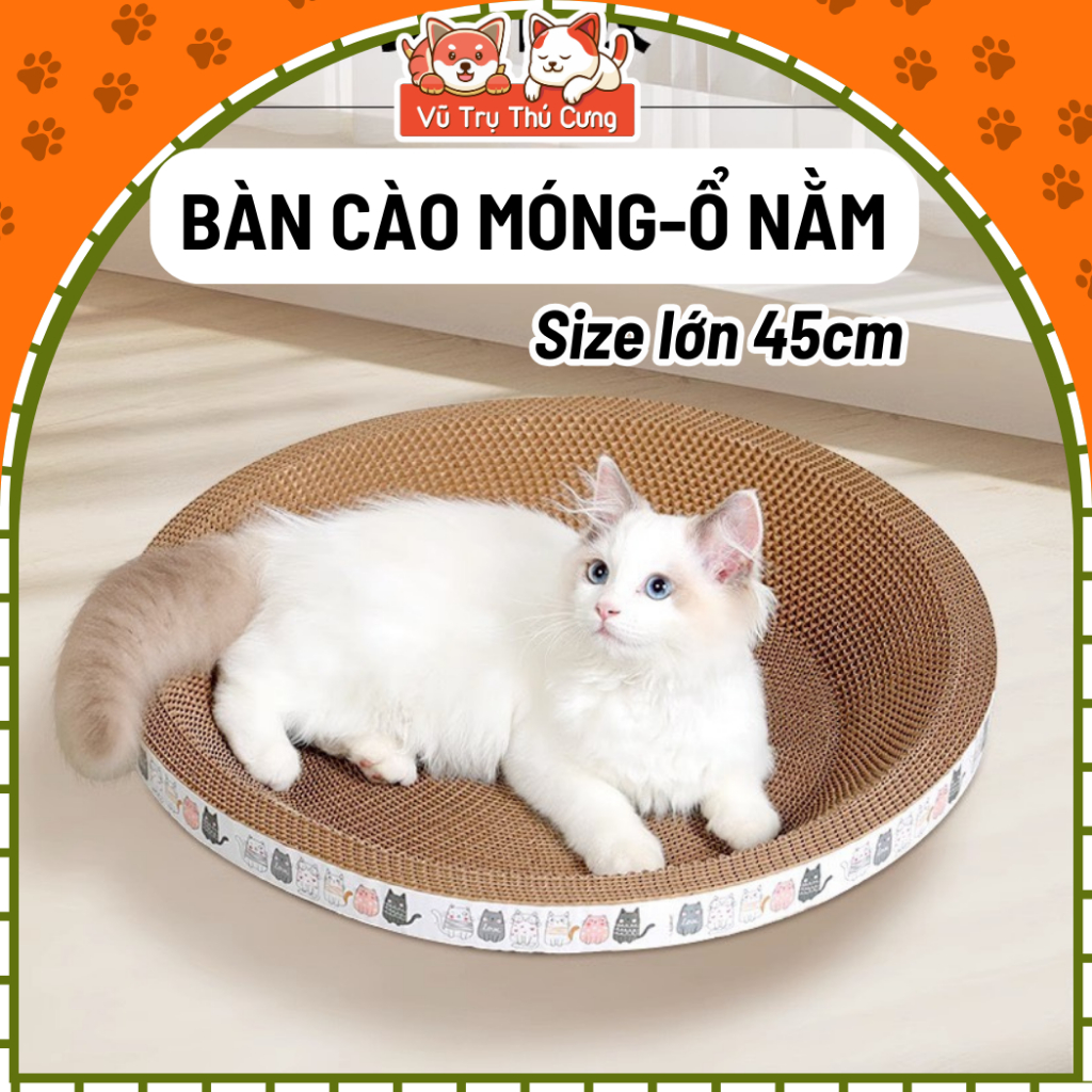 Bàn cào móng cho mèo kết hợp chỗ ngủ size lớn 45cm