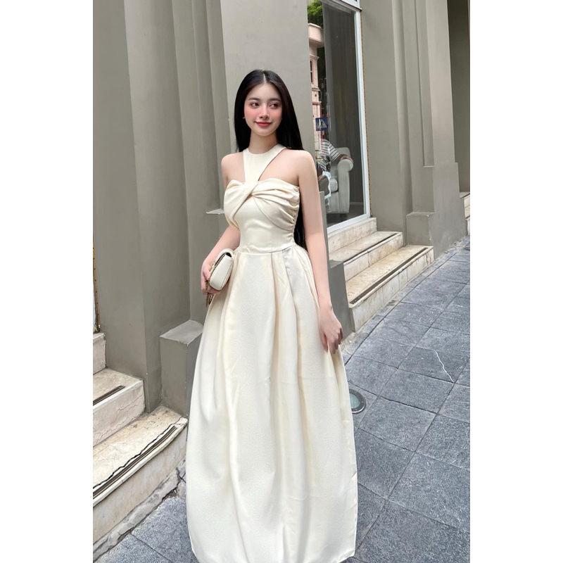 [TM] Đầm dáng dài khoét ngực lưng thun