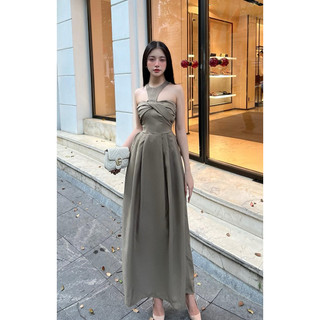 [TM] Đầm dáng dài khoét ngực lưng thun