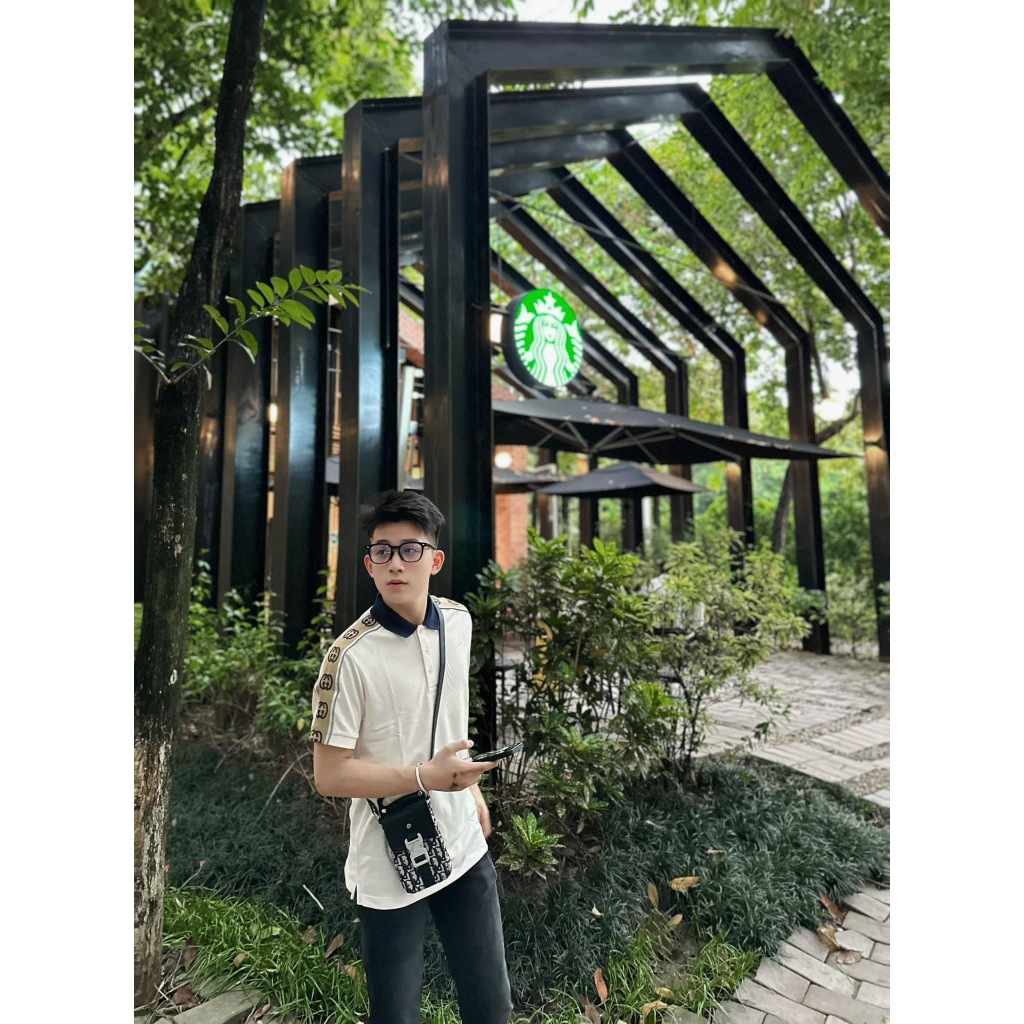 Áo Polo GC Interlocking G Stripe loại Best - Chất Cotton Cá Sấu Premium