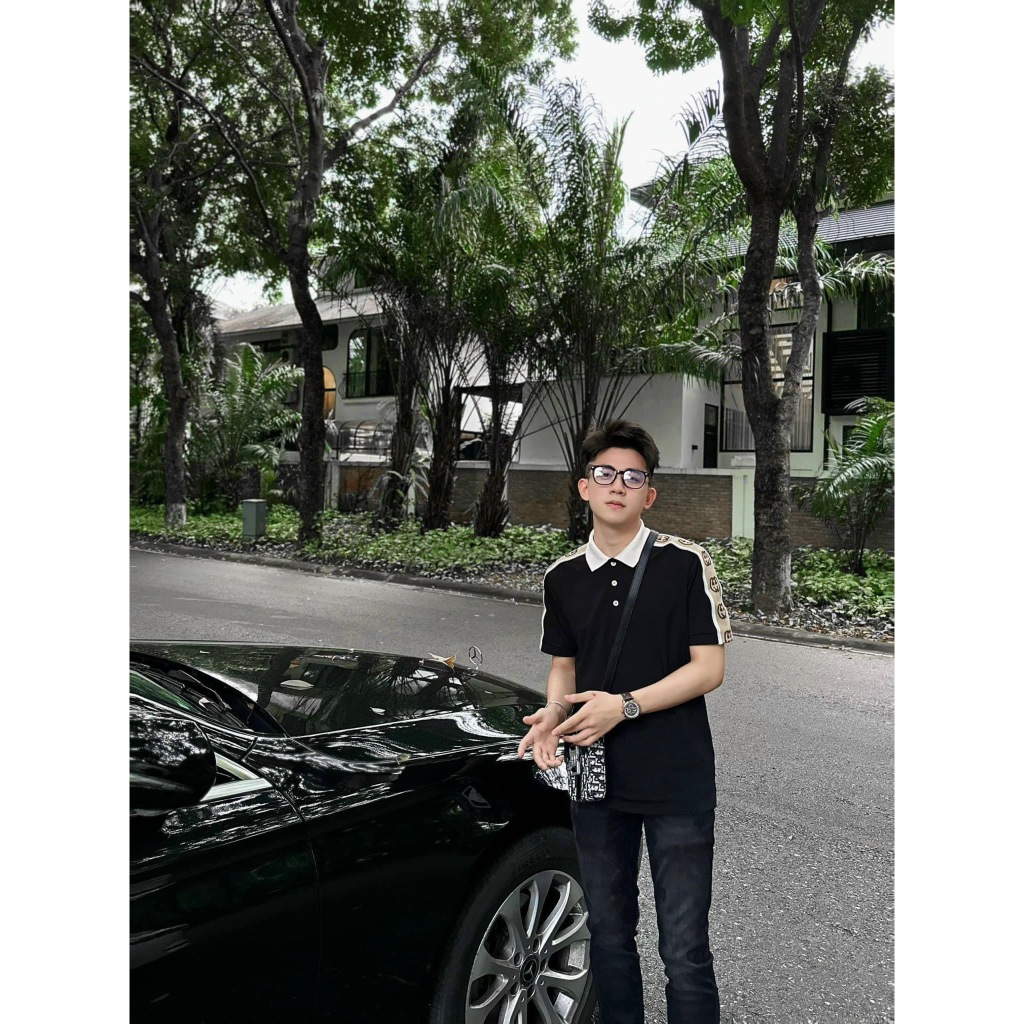 Áo Polo GC Interlocking G Stripe loại Best - Chất Cotton Cá Sấu Premium