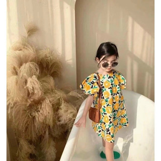 Váy thô hoa nhí tay bồng/ đan dây hở lưng