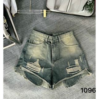 Quần Short Jean Nữ Bigsize 55-90kg Lưng Cao Túi Lòi Phối Rách Ms1096